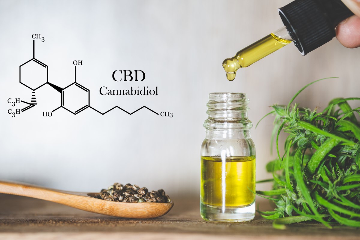 CBD - Cannabidiol - olej a chemický vzorec