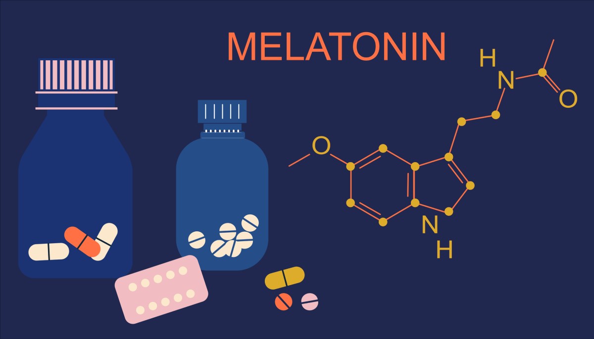 Melatonín - chemický vzorec, schéma