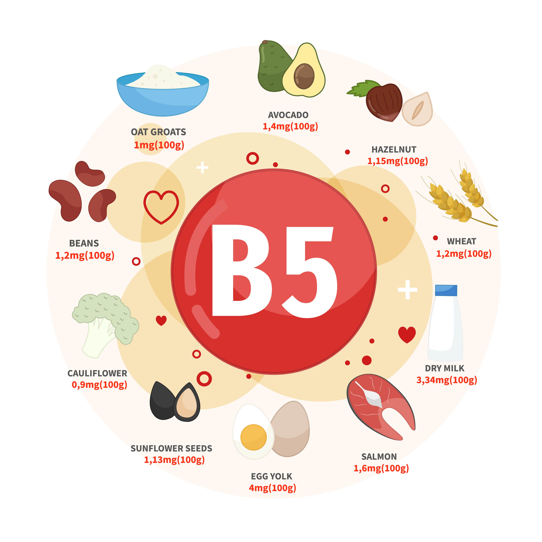 Medzi najlepšie zdroje vitamínu B5 patrí avokádo, lieskové orechy, pšenica, mlieko, losos, vajcia, slnečnicové semiačka, karfiol, fazuľa, ovsené vločky. Zdroj foto: Getty Images