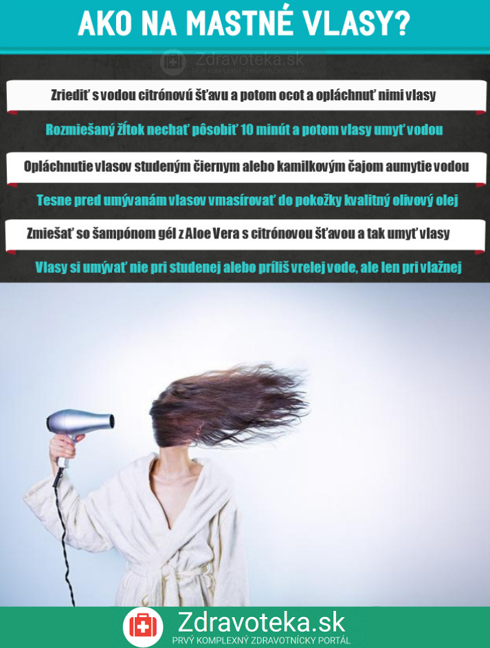 Infografika: Domáce rady a recepty na mastné vlasy