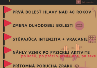 Infografika: Červené a žlté vlajky - bolesť hlavy a jej príznaky